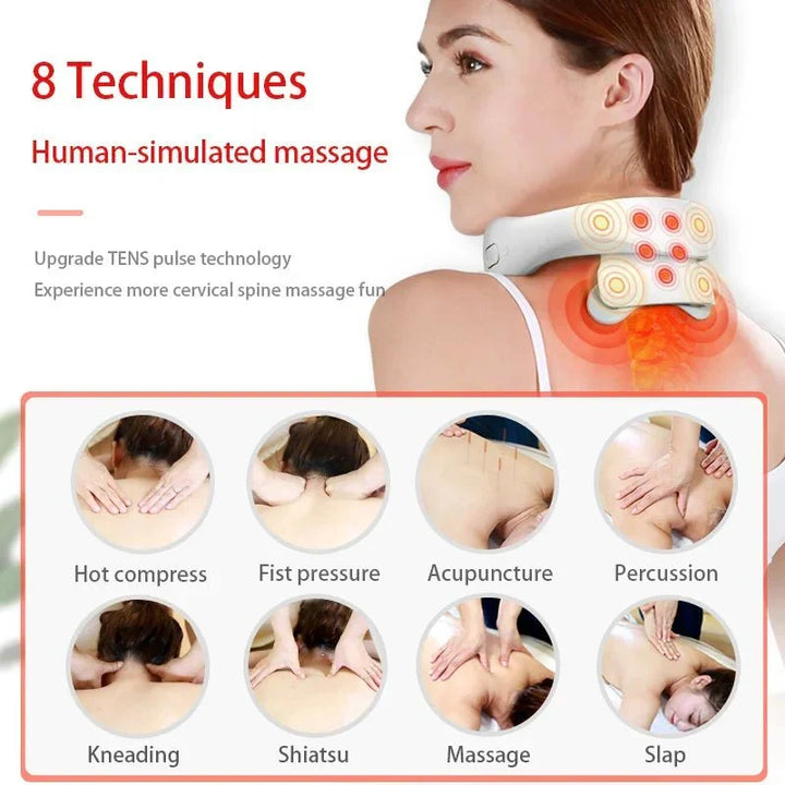 Experience deep relaxation with this smart neck massager. Soothing heat & vibration therapy for muscle pain relief.