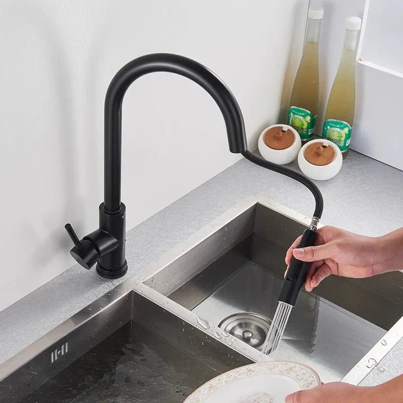 Silver smart sensor kitchen faucet with a flexible pull-out sprayer, enhancing home kitchen efficiency.