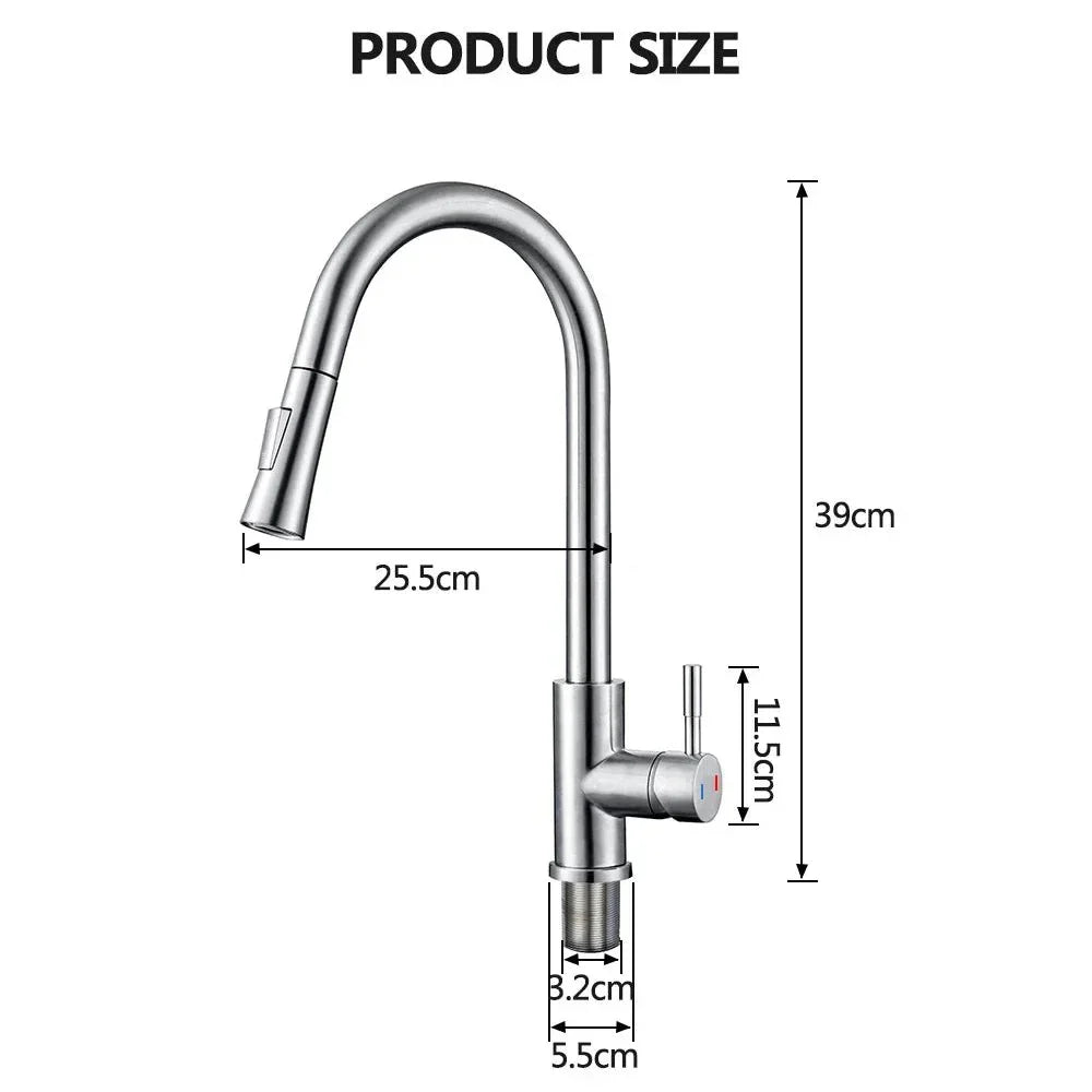 Sleek black kitchen faucet with touchless sensor technology & extendable pull-out sprayer for precise cleaning.