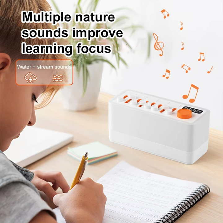Modern smart sleep sound machine with RGB night light, Bluetooth speaker; perfect home decor.