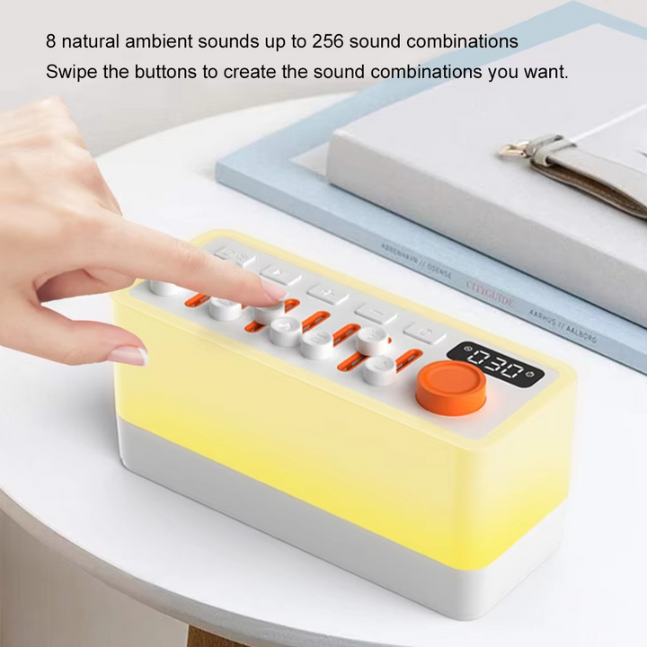 Versatile smart sound machine: white noise, RGB night light, Bluetooth speaker for ultimate relaxation.