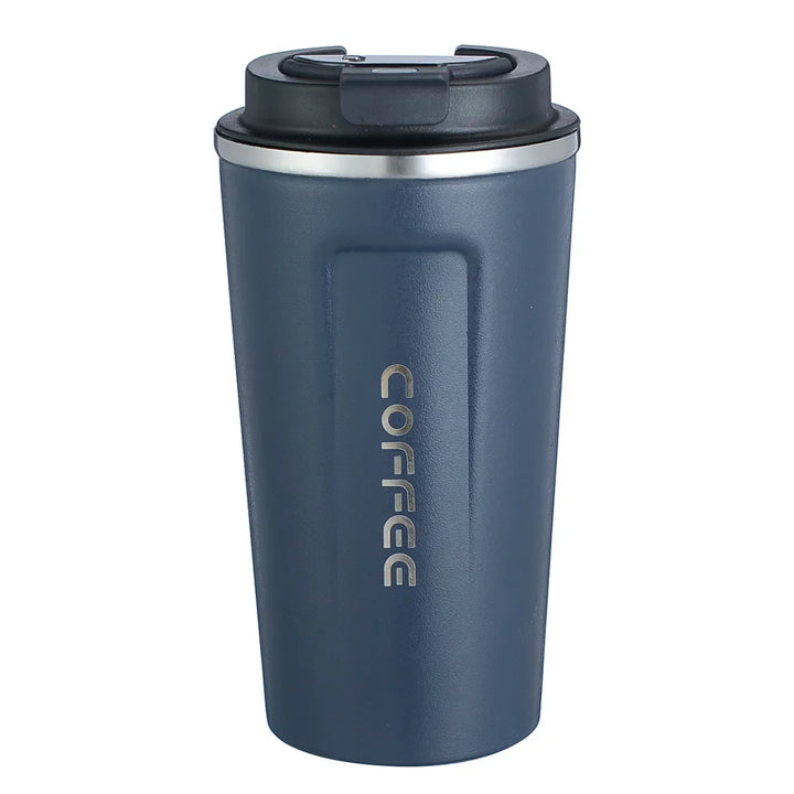 High-tech stainless steel smart mug with a digital temperature display, ideal for daily hydration.
