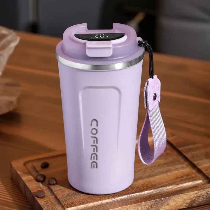Outdoor adventure ready: durable stainless steel insulated bottle with smart digital temp display.