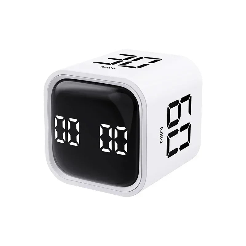 Smart TimeMaster gravity sensor cube timer with LED display, perfect for kitchen or study productivity.