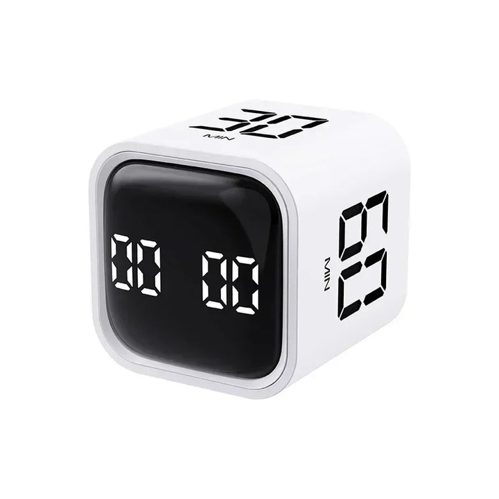 Smart TimeMaster gravity sensor cube timer with LED display, perfect for kitchen or study productivity.