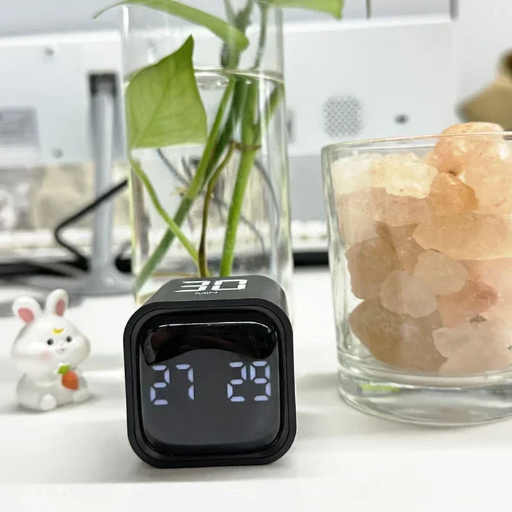 Modern digital cube timer, a handy productivity tool with gravity sensor for kitchen, study & work.