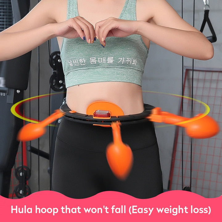 Adjustable Smart Hula Hoop, ideal for waist training, fitness, and burning calories during home workouts.