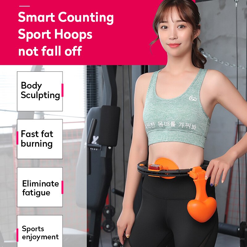 Weighted FitHoop for intense core toning, an easy way to burn calories & exercise at home.