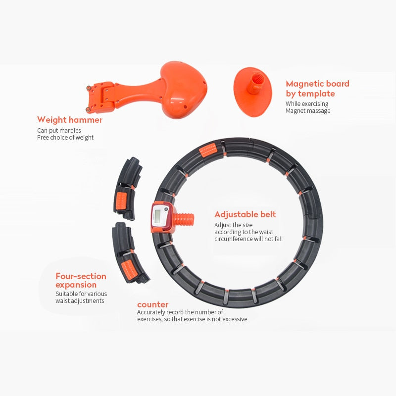Weighted fitness hula hoop for core toning & strength. Enjoy effective waist training during your home workout.