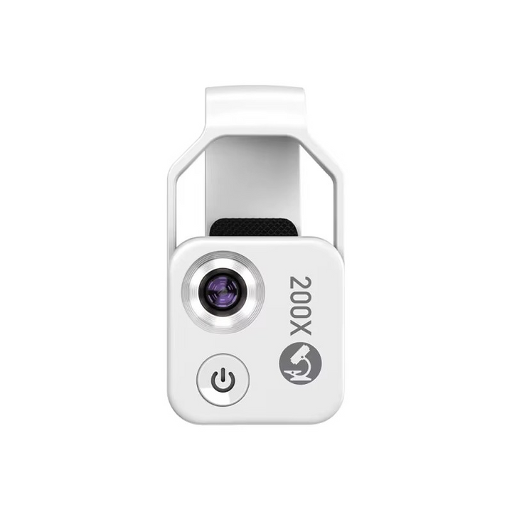 Smartphone microscope with 200x zoom, perfect for students & nature enthusiasts for detailed discovery.