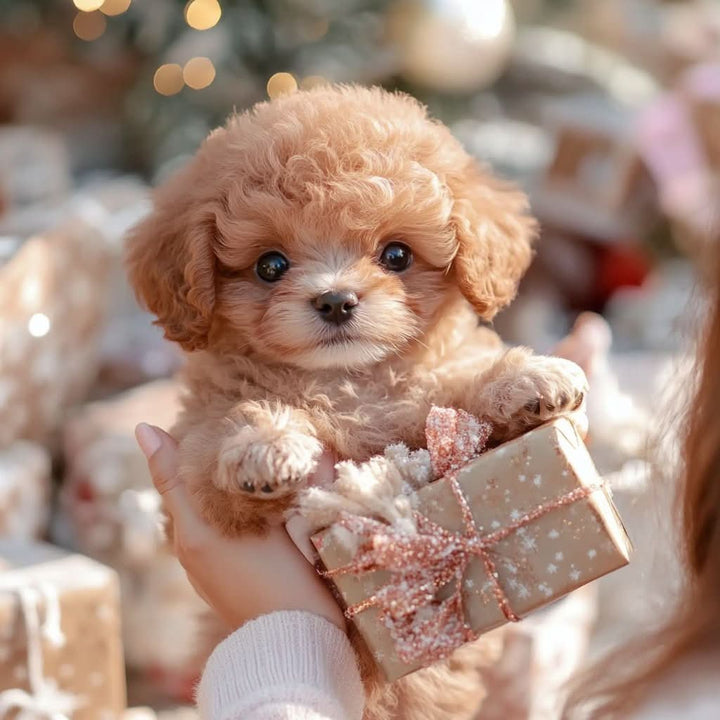 Happy kid gently petting a soft, interactive plush dog toy, fostering imaginative play & dog companion joy.