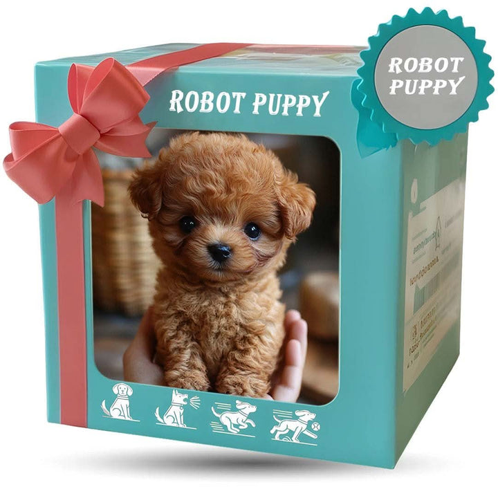 Cute interactive plush dog toy with a soft, brown coat, designed for children's imaginative play and comforting cuddles.