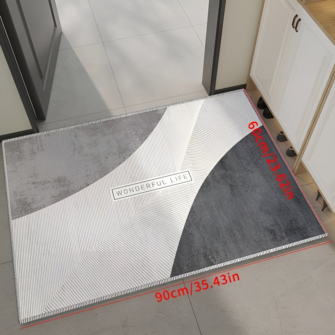 Modern home decor kitchen mat. Soft, absorbent, anti-slip comfort rug, perfect for any kitchen.
