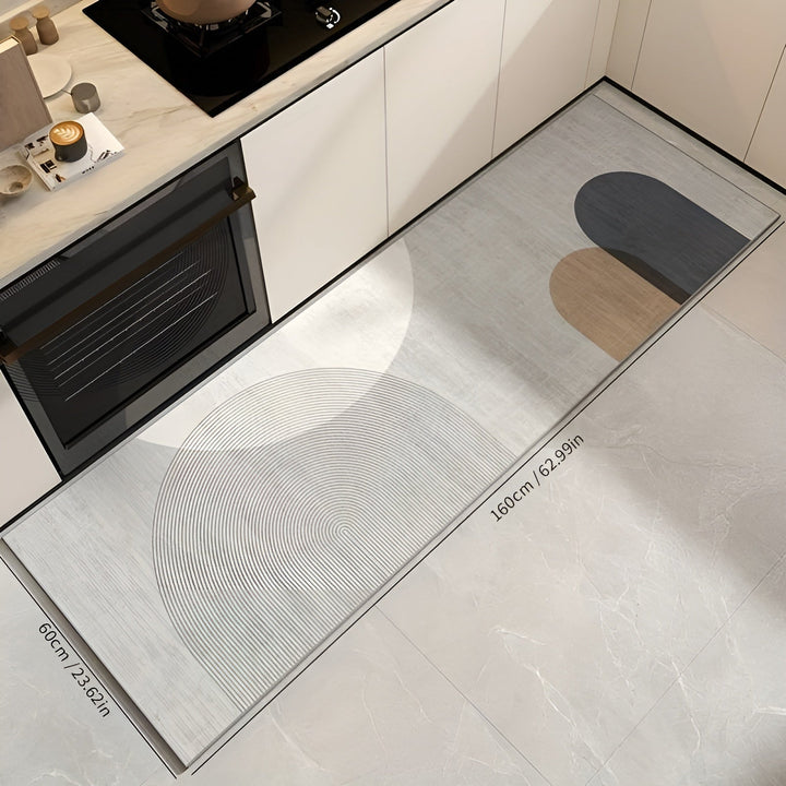 Absorbent & soft kitchen mat. Anti-slip comfort floor rug. Washable home decor for safety & style.