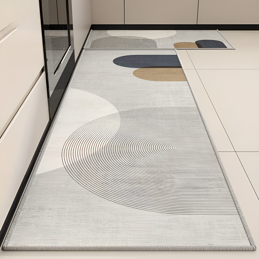 Plush VelvetStep kitchen mat. Soft, absorbent, and anti-slip for ultimate home kitchen comfort.