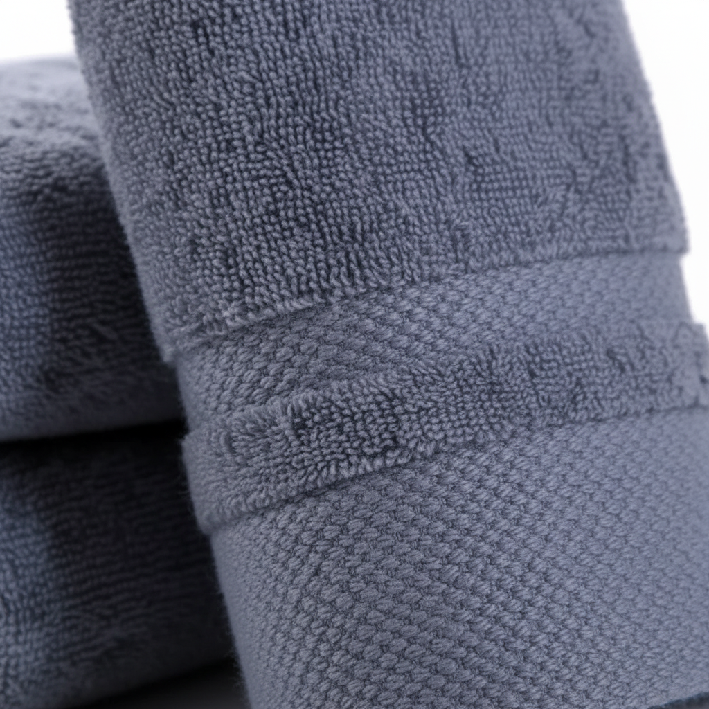 Soft and durable striped bath towel, blue and white cotton blend for a stylish bathroom