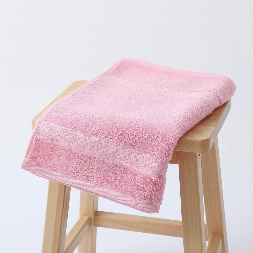 Close-up of a plush, soft cotton bath towel from the 'CottonJoy' 4-piece set, highlighting texture.