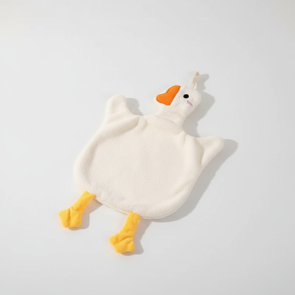 Baby care soft fleece wash glove with goose, ideal for gentle body washing