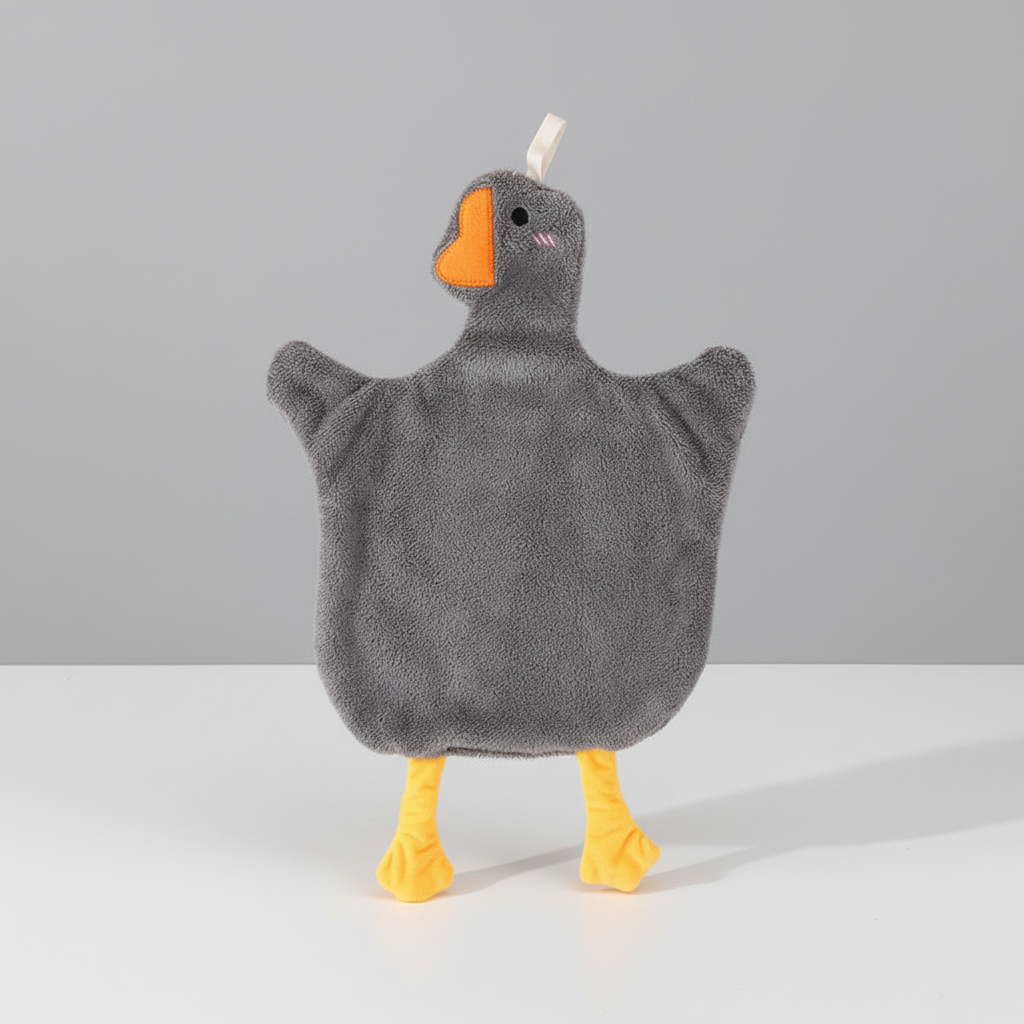 Kids' bath accessory: gentle goose design wash glove, soft microfiber for clean baby skin