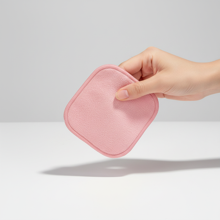 Close-up of NaturalWipe reusable bamboo pads, ideal for gentle facial cleansing and skincare