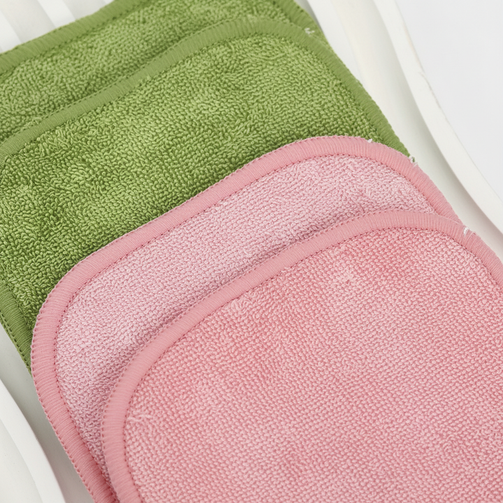 Stack of sustainable bamboo cleansing pads, perfect for an eco-friendly zero-waste beauty routine