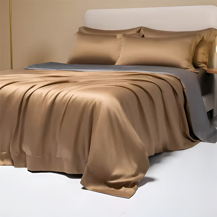 All-season bamboo duvet cover set. Breathable and soft luxury bedding for year-round comfort.