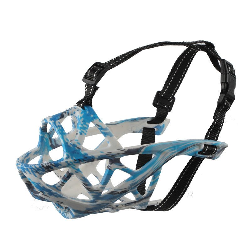 Adjustable soft dog muzzle, breathable for pet comfort, behavior control & anti-barking training.