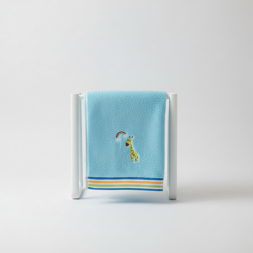Absorbent unisex soft animal hand towel in a playful cartoon design, ideal for kids' bathroom or kitchen.