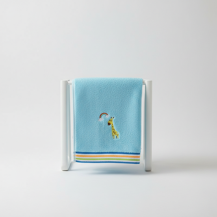 Absorbent unisex soft animal hand towel in a playful cartoon design, ideal for kids' bathroom or kitchen.