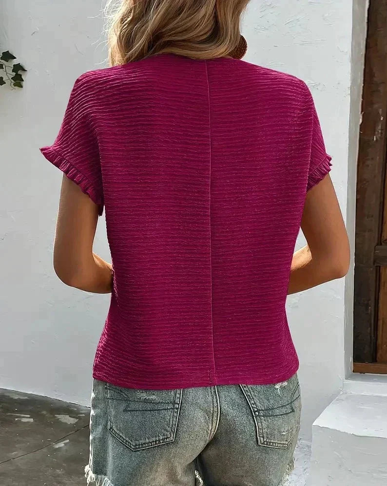 Soft touch women's t-shirt in grey, ideal for summer fashion, 100% cotton.