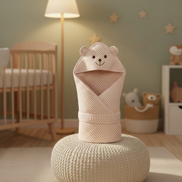 Soft DreamWrap baby swaddle blanket in light grey, comforting newborn for sleep aid, essential nursery item