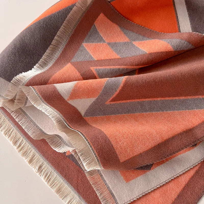 Beige women's cashmere shawl. Luxuriously soft & warm elegant winter accessory, versatile fashion wrap.
