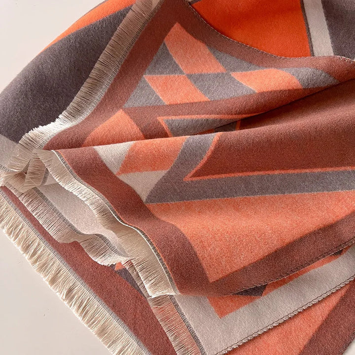 Beige women's cashmere shawl. Luxuriously soft & warm elegant winter accessory, versatile fashion wrap.