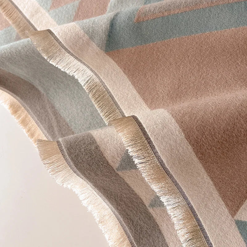 Stylish women's cashmere wrap. Elegant, soft, and warm winter accessory; a perfect gift for her.