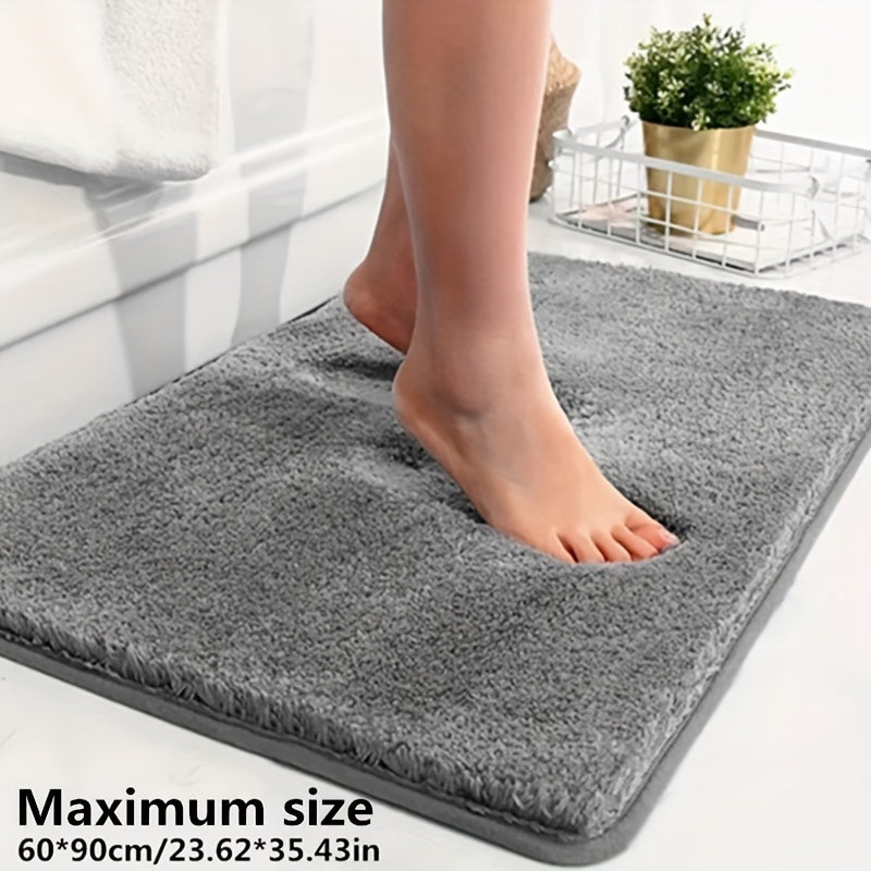 Soft touch bath mat, non-slip & absorbent, geometric design for a luxury bathroom.