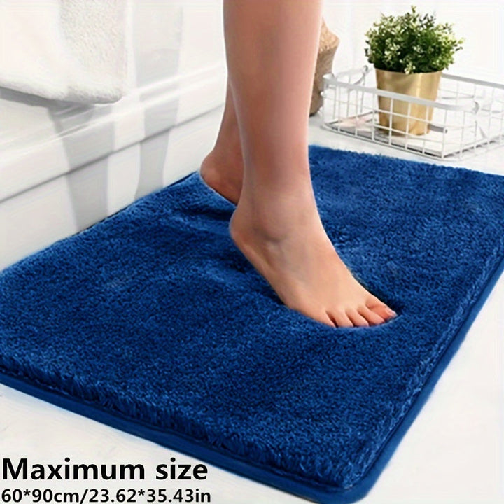Comfort and luxury bath mat, soft, non-slip, absorbent, perfect bathroom decor.
