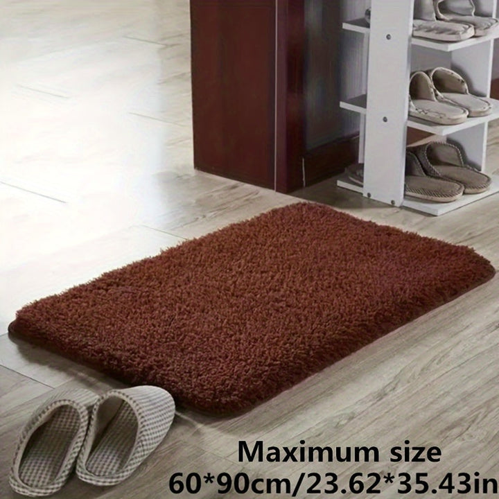 Modern geometric bath mat, soft, absorbent, non-slip for a safe and stylish bathroom.