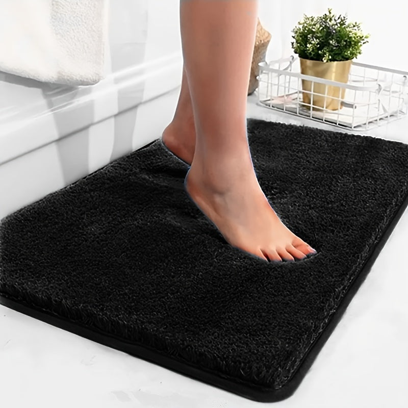 Modern geometric bath mat, super soft, non-slip & highly absorbent home textile.
