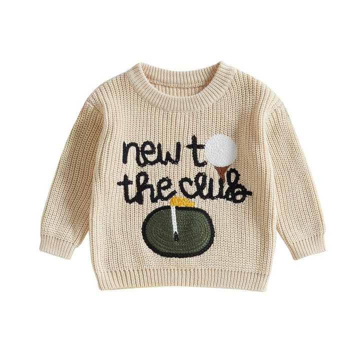 Soft knit baby pullover sweater, perfect for all-day comfort for infants and toddlers.