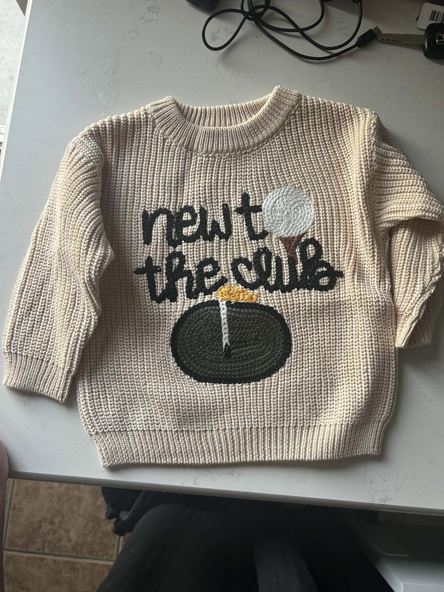 Warm infant knit pullover sweater, a cozy newborn gift for comfortable baby fashion.