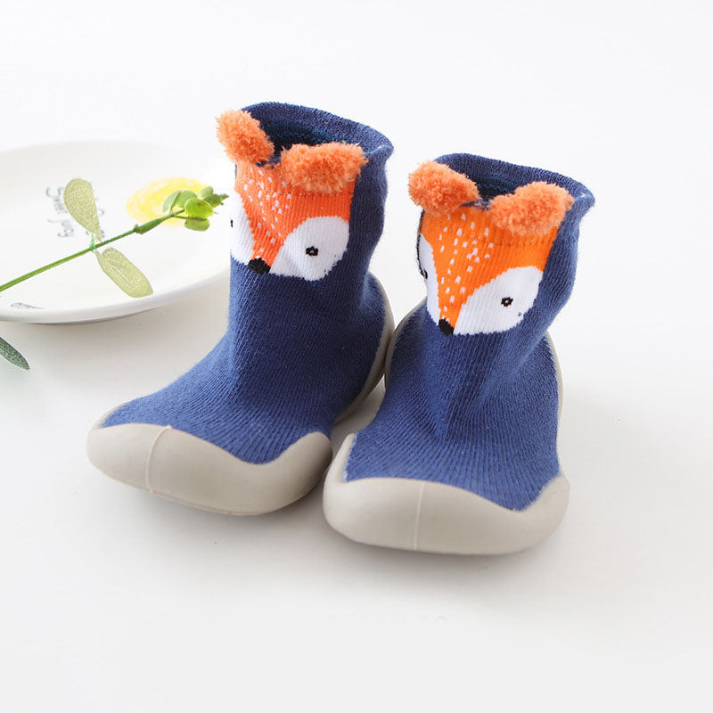 Knitted toddler anti-slip slippers, flexible and lightweight, perfect for learning to walk