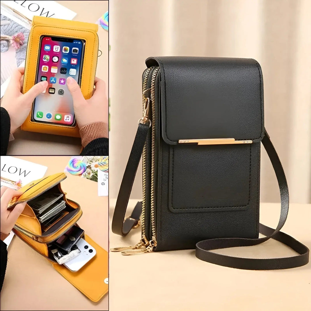 Soft leather women's anti-theft shoulder bag, stylish & secure everyday crossbody.