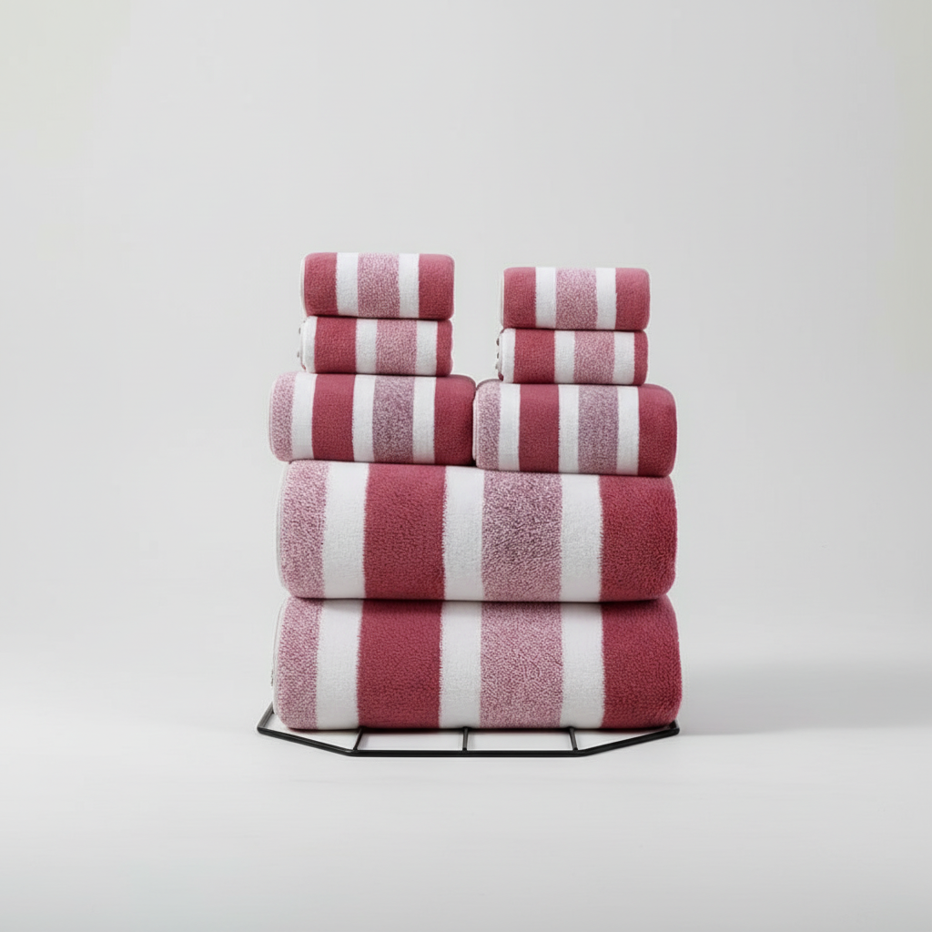 Warm microfiber throw blanket with subtle striped pattern, perfect for chilly evenings