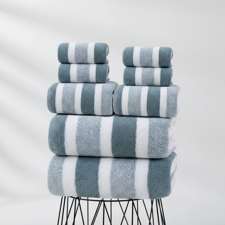 Comfortable patterned microfiber throw blanket, elegantly draped, enhancing any living space