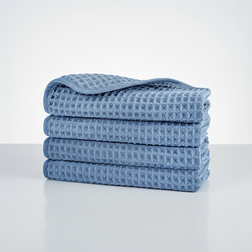 Unisex microfiber washcloth with distinctive waffle weave, ideal for bath and skincare use