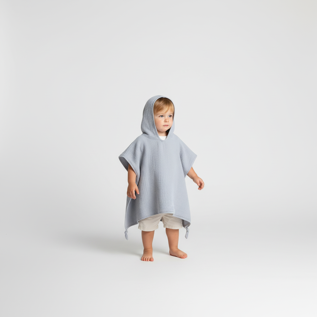 Muslin hooded towel for kids, 0-6 years, lightweight and soft for easy toddler bath wrap