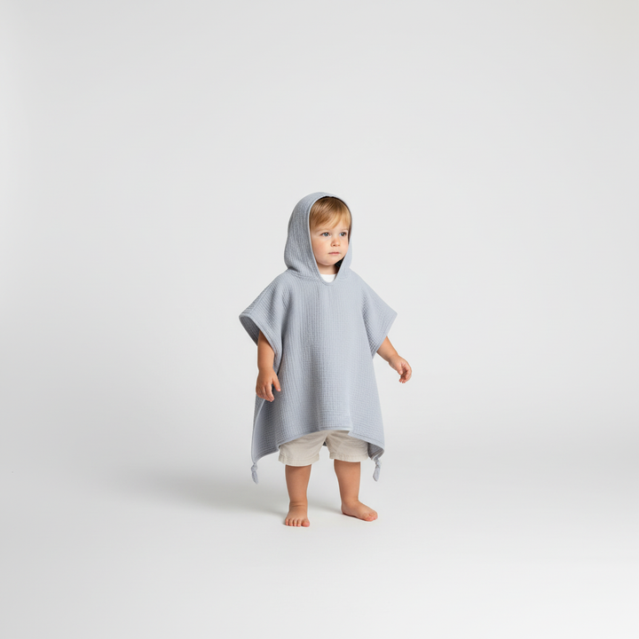 Muslin hooded towel for kids, 0-6 years, lightweight and soft for easy toddler bath wrap
