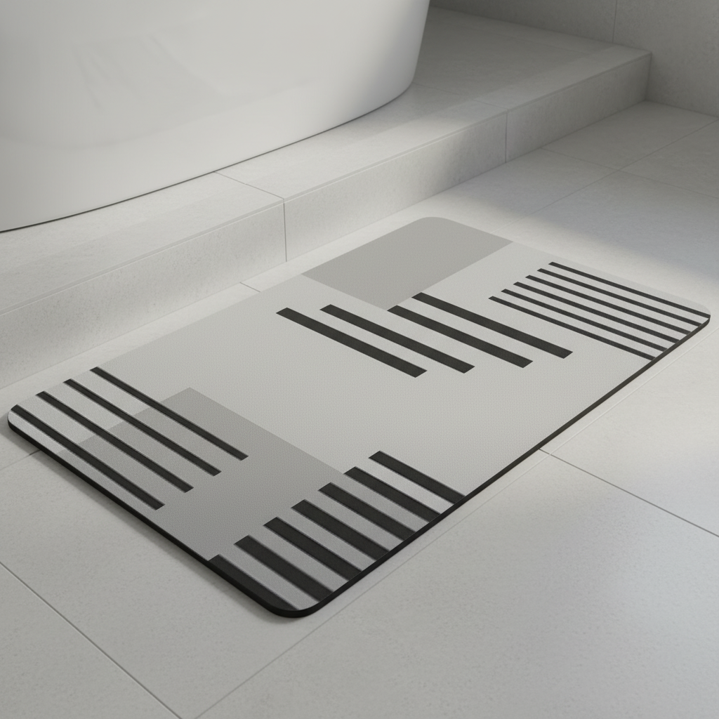Soft non-slip bathroom mat in minimalist style, 60x40cm, for safety and comfort.