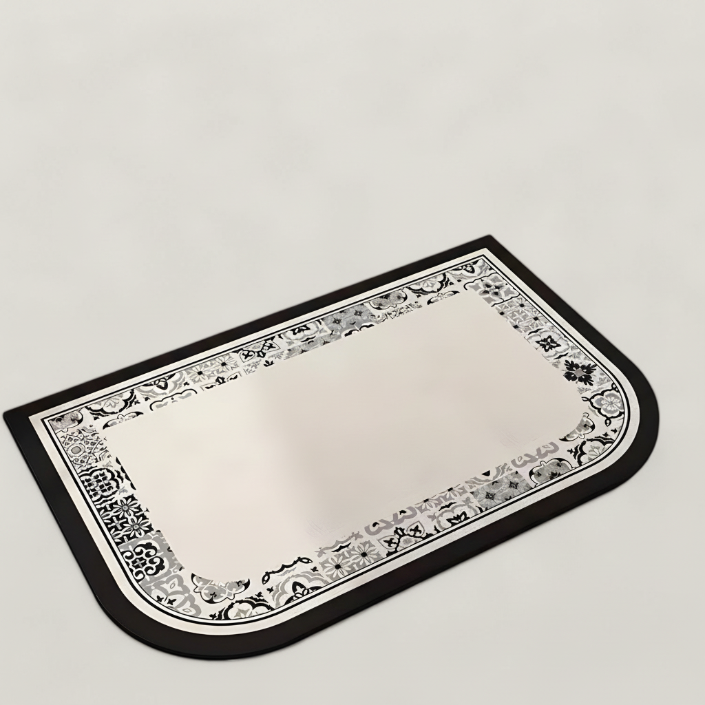 Full view of a minimalist non-slip bath mat, offering both comfort and essential bathroom safety.