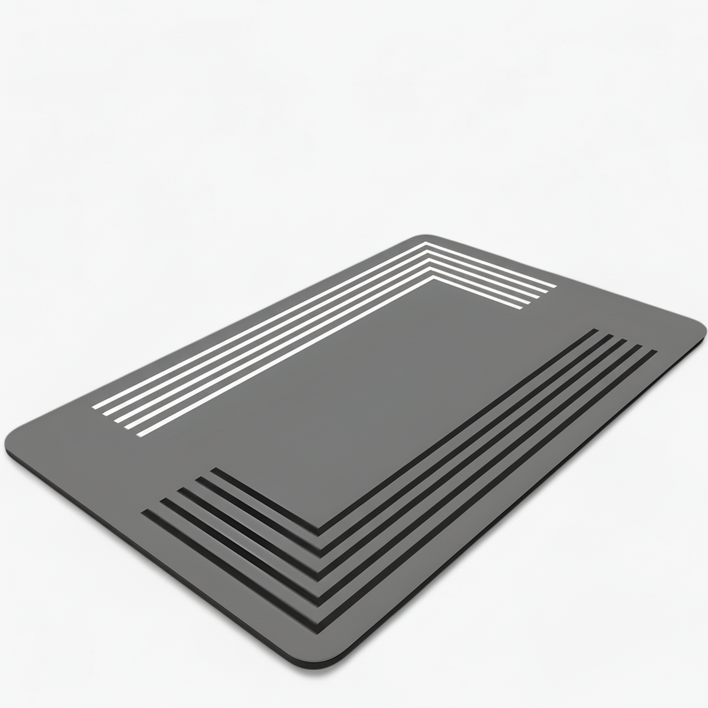 Modern minimalist non-slip bath mat in light gray, ideal for bathroom safety and comfort.